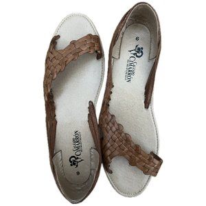 Leather Huarache Flat Sandals